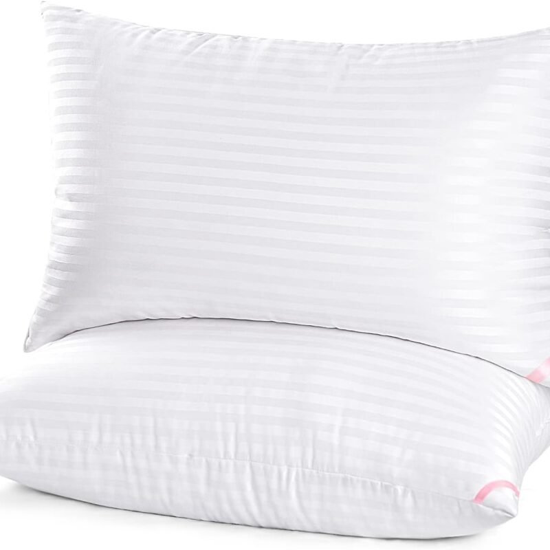 Hotel Collection Bed Pillows for Sleeping 2 Pack Queen Size，Pillows for Side and Back Sleepers,Super Soft Down Alternative Microfiber Filled Pillows,20 x 30 Inches