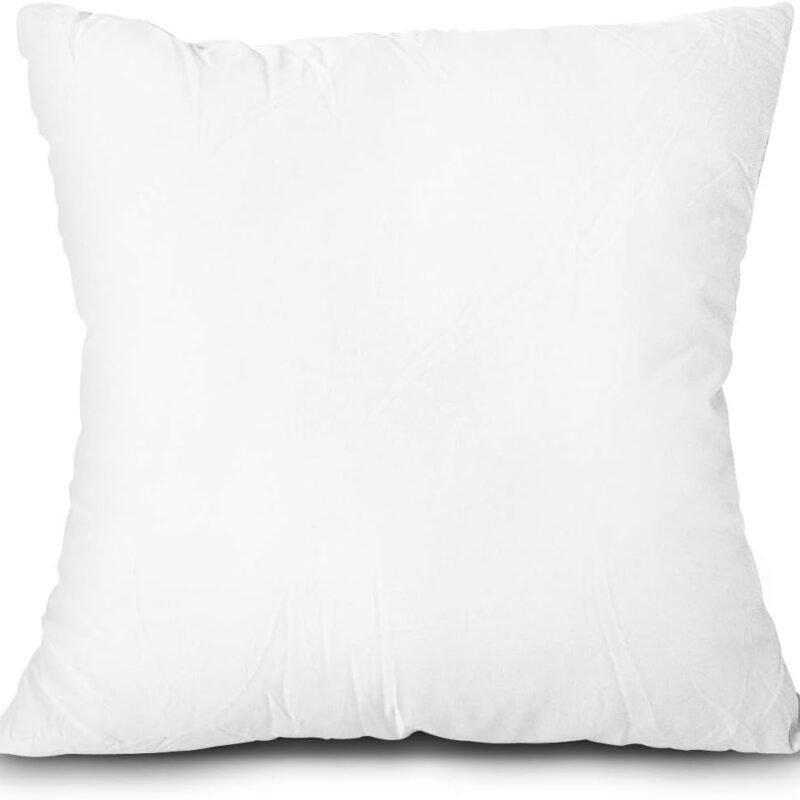 Throw Pillow Insert, Lightweight Soft Polyester Down Alternative Decorative Pillow, Sham Stuffer, Machine Washable. (White, 18x18)