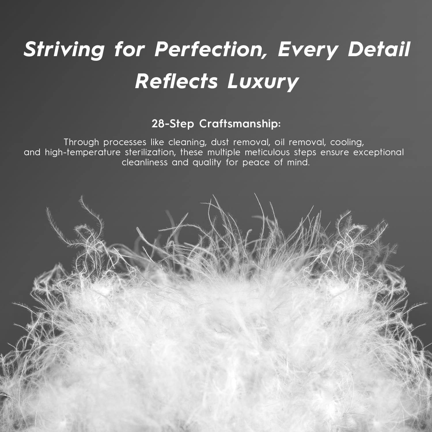 Ultra Soft Down Pillow Standard Size, All Down Filled Bed Pillow for Sleeping, 100% Cotton Shell 500 Thread Count, Soft Hotel Collection Down Feather Pillow 20" x 26" 1 Pack - Image 2